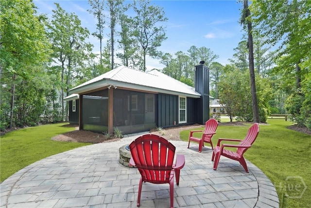 152 Covey Rise Pl, Midway, GA 31320 - view of patio / terrace with a sunroom