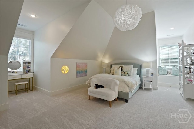 120 Marsh Harbor Dr S, Savannah, GA 31410 - carpeted bedroom featuring baseboards, recessed lighting, and vaulted ceiling