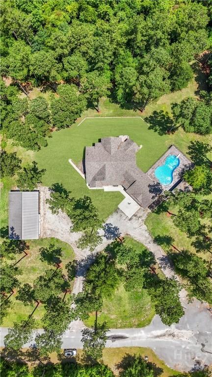 206 Captain Cone Ct, Brooklet, GA 30415 - aerial view of a pool
