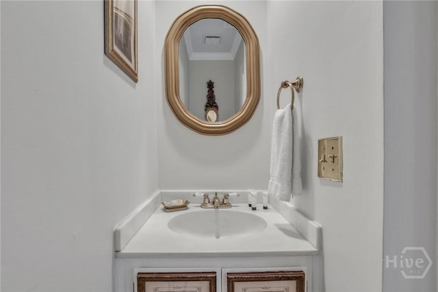 509 E Broughton St, Savannah, GA 31401 - bathroom with vanity and ornamental molding