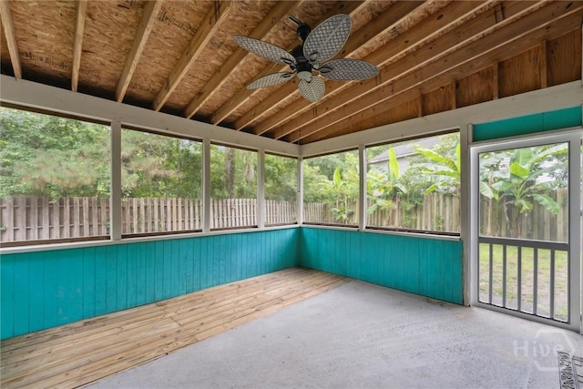 207 Whippoorwill Ln E, Richmond Hill, GA 31324 - unfurnished sunroom with a ceiling fan
