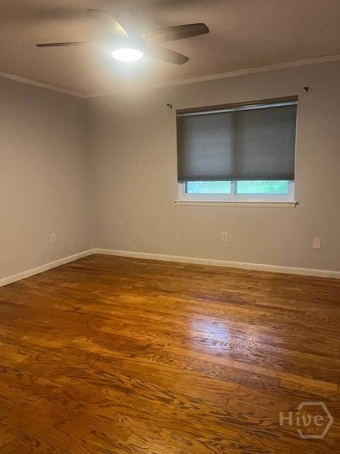 5 Chesterfield Ct, Savannah, GA 31419 - empty room featuring crown molding, wood finished floors, baseboards, and ceiling fan