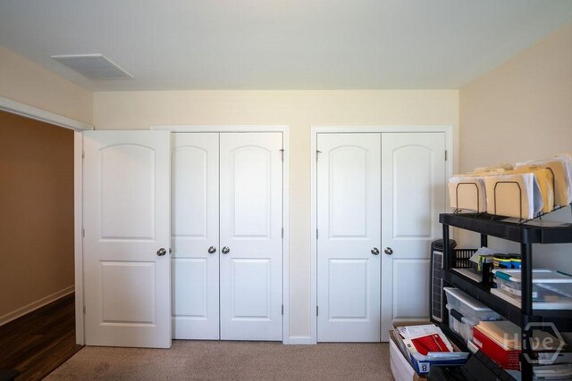 66 Tarbert Cut Cut, Richmond Hill, GA 31324 - bedroom featuring two closets, baseboards, and carpet flooring