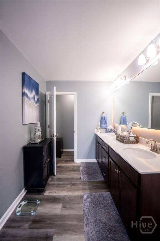 66 Tarbert Cut Cut, Richmond Hill, GA 31324 - full bathroom featuring vanity, baseboards, and wood finished floors