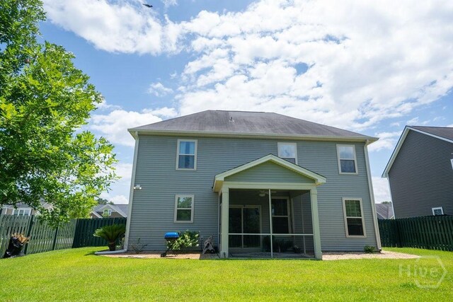 66 Tarbert Cut Cut, Richmond Hill, GA 31324 - rear view of property featuring a sunroom