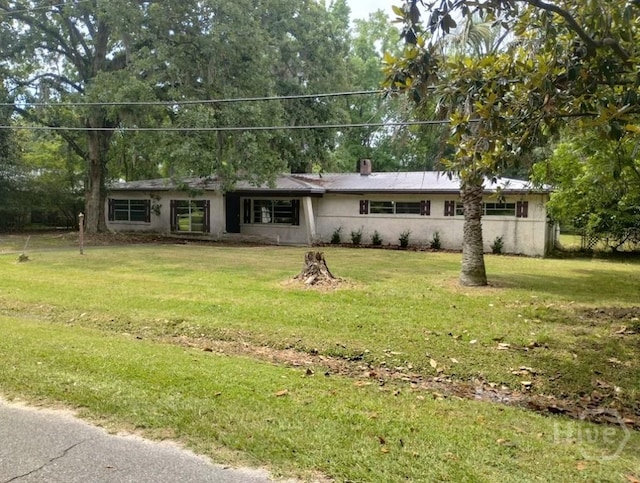 107 Lyons Rd, Pooler, GA 31322 - ranch-style home featuring a front lawn and stucco siding