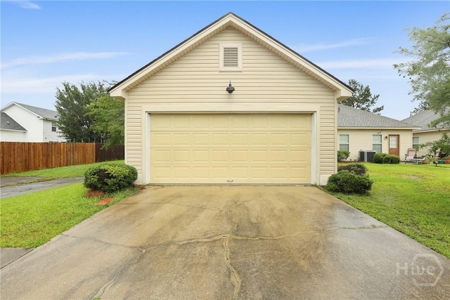 301 Morgan Pines Dr, Pooler, GA 31322 - view of front of property featuring a garage, an outbuilding, concrete driveway, and central air condition unit