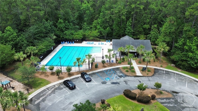 147 Congo Ct, Pooler, GA 31322 - view of swimming pool featuring a forest view