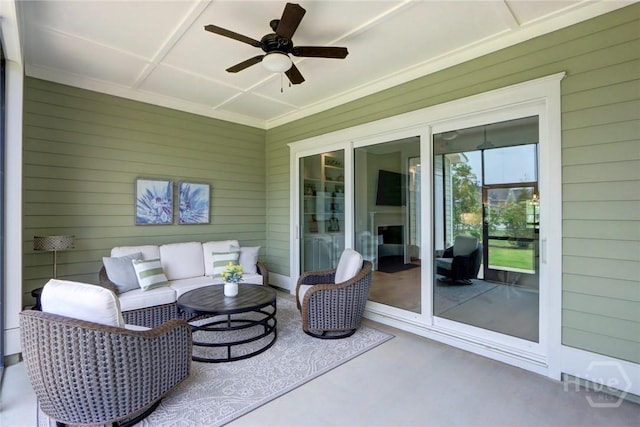 23 Golf Dr, Pooler, GA 31322 - view of patio / terrace with a ceiling fan and an outdoor living space