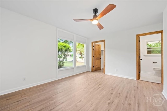 4750 Sylvan Dr, Savannah, GA 31405 - unfurnished room featuring a ceiling fan, light wood finished floors, and baseboards