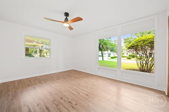 4750 Sylvan Dr, Savannah, GA 31405 - spare room with a ceiling fan, light wood finished floors, and baseboards