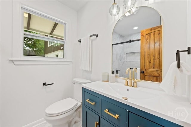 4750 Sylvan Dr, Savannah, GA 31405 - bathroom with vanity, toilet, and a shower