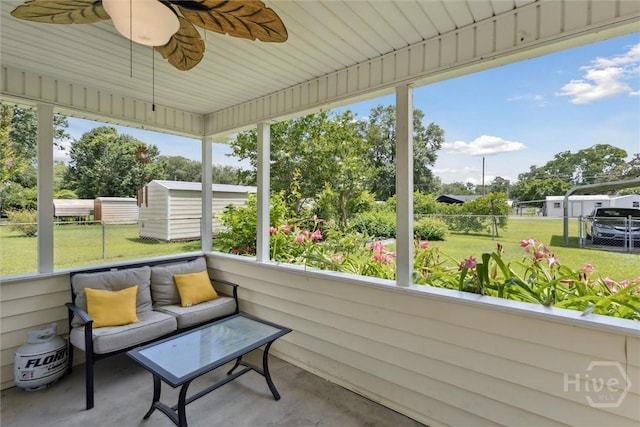 151 Ogeechee Ave, Bloomingdale, GA 31302 - sunroom / solarium with ceiling fan