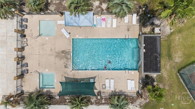 210 Pebblestone Dr, Bloomingdale, GA 31302 - drone / aerial view of a pool area