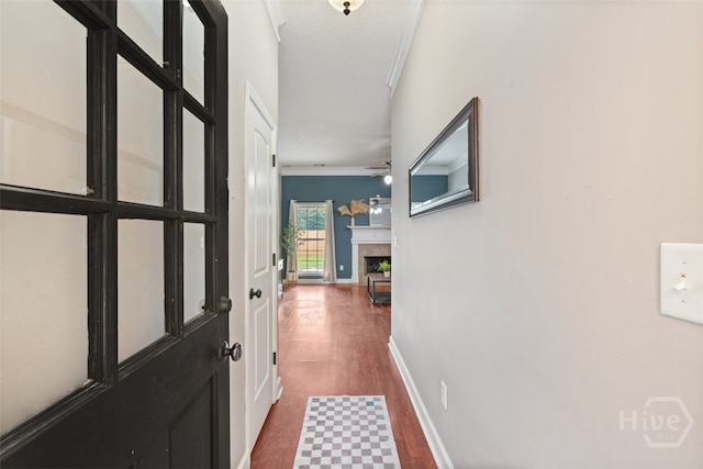 210 Pebblestone Dr, Bloomingdale, GA 31302 - corridor featuring ornamental molding, baseboards, and wood finished floors