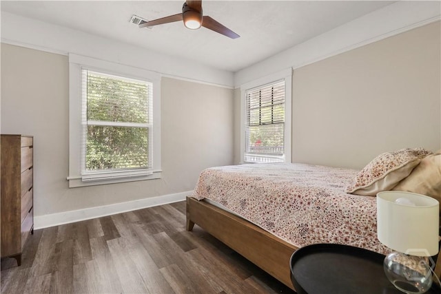 2301 Alaska St, Savannah, GA 31404 - bedroom featuring dark wood-style flooring and ceiling fan