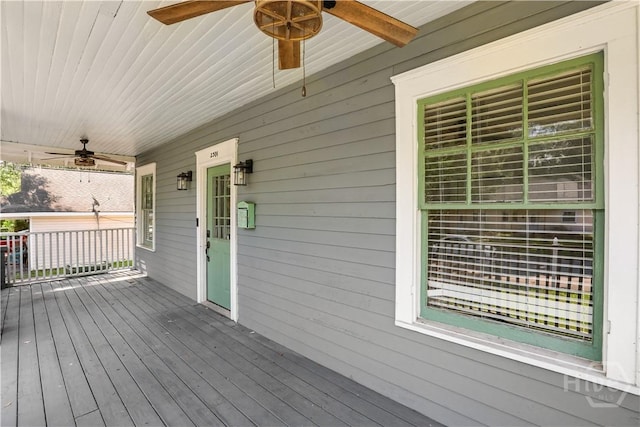 2301 Alaska St, Savannah, GA 31404 - wooden porch featuring ceiling fan