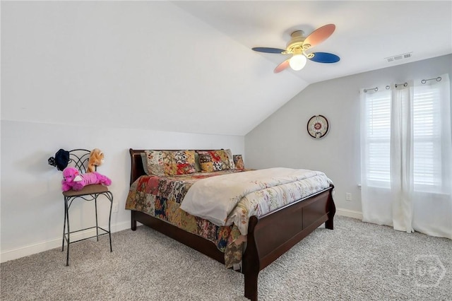 4 Broken Bit Rd, Ellabell, GA 31308 - carpeted bedroom featuring lofted ceiling and a ceiling fan