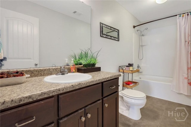 4 Broken Bit Rd, Ellabell, GA 31308 - full bath featuring vanity, tile patterned floors, and shower / bath combination with curtain