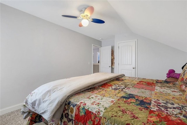 4 Broken Bit Rd, Ellabell, GA 31308 - carpeted bedroom featuring lofted ceiling and a ceiling fan