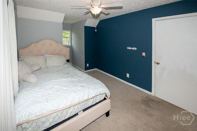 104 Ropemaker Ln, Savannah, GA 31410 - bedroom featuring carpet floors, a textured ceiling, baseboards, and a ceiling fan
