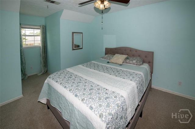 104 Ropemaker Ln, Savannah, GA 31410 - bedroom with carpet floors, baseboards, a ceiling fan, and vaulted ceiling