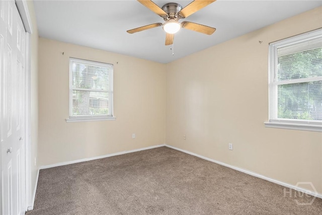 8519 Cresthill Ave, Savannah, GA 31406 - carpeted empty room featuring baseboards and ceiling fan