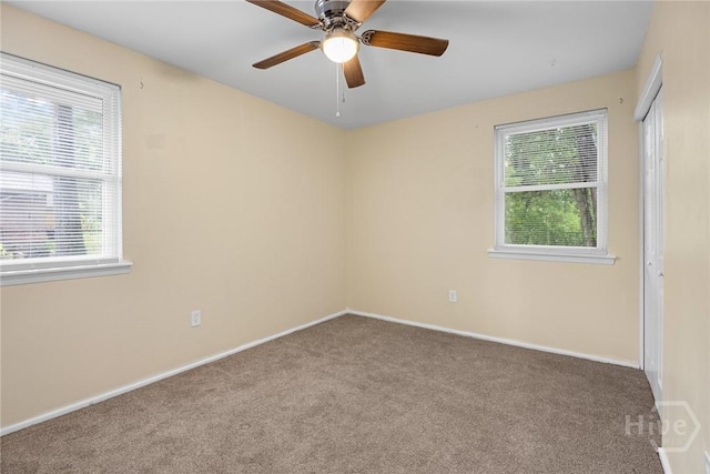 8519 Cresthill Ave, Savannah, GA 31406 - carpeted spare room with baseboards and a ceiling fan