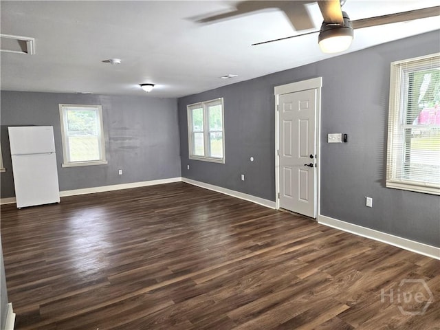 1922 Fenwick Ave, Savannah, GA 31405 - spare room with ceiling fan, healthy amount of natural light, and dark wood-style floors