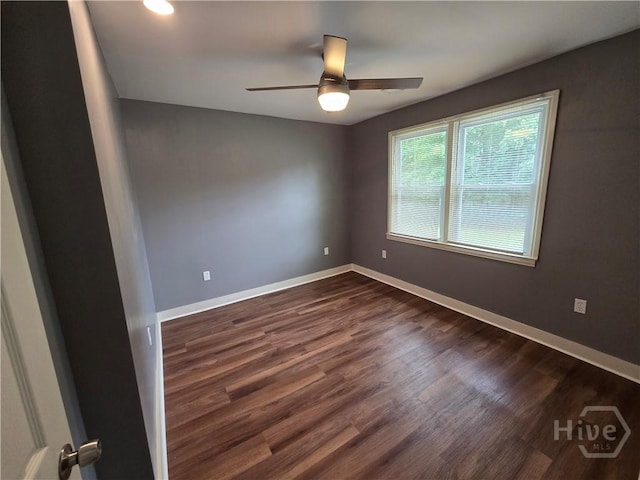 1922 Fenwick Ave, Savannah, GA 31405 - empty room featuring ceiling fan, dark wood finished floors, and baseboards