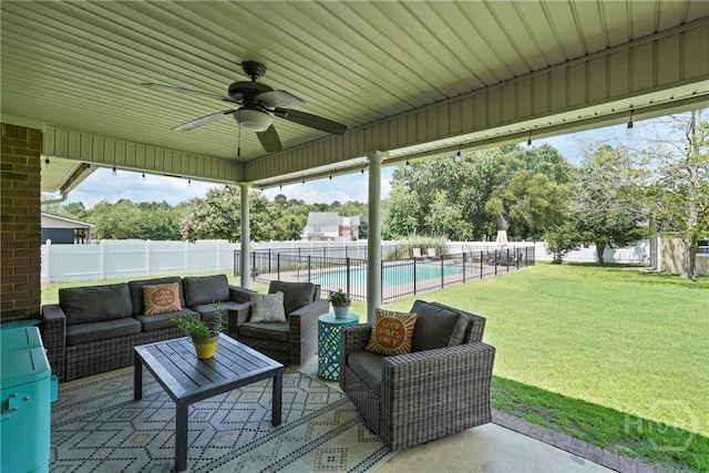 510 Braves Field Dr, Guyton, GA 31312 - view of patio featuring ceiling fan and outdoor lounge area