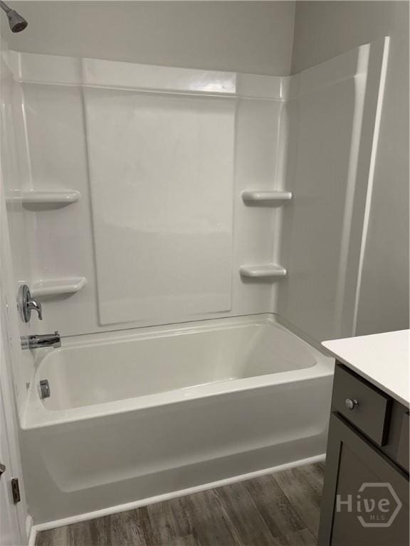 40 Hidden Pointe Dr, Savannah, GA 31419 - full bathroom featuring wood finished floors,  shower combination, and vanity