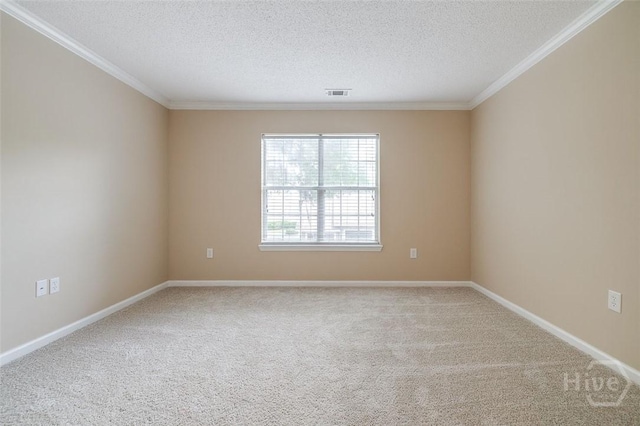 12300 Apache Ave Unit 1206, Savannah, GA 31419 - carpeted spare room with a textured ceiling, ornamental molding, and baseboards