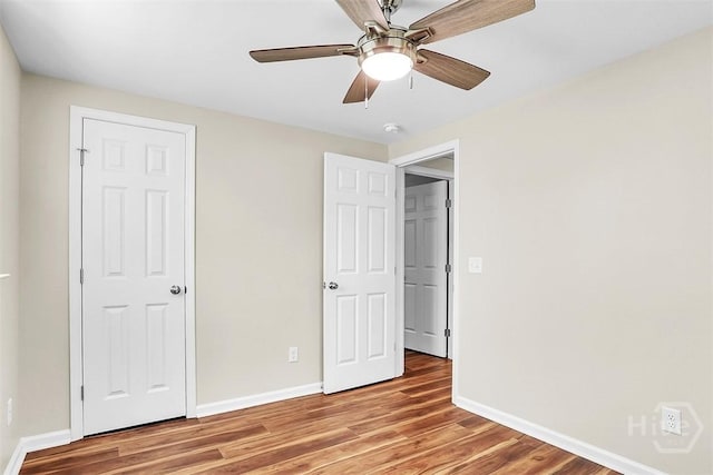 142 Bill Brown Rd, Pembroke, GA 31321 - unfurnished bedroom featuring light wood-style floors and ceiling fan