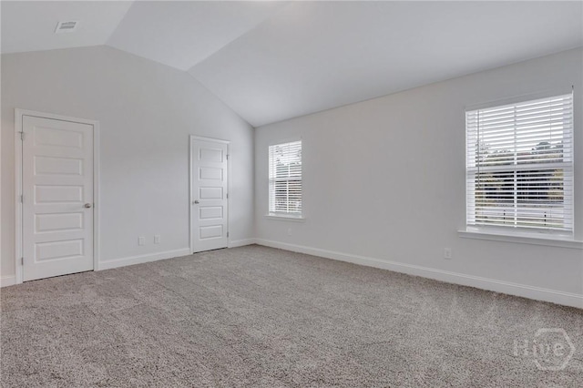 343 Governor Gwinnett Way, Pooler, GA 31322 - unfurnished bedroom with vaulted ceiling, carpet flooring, multiple windows, and baseboards