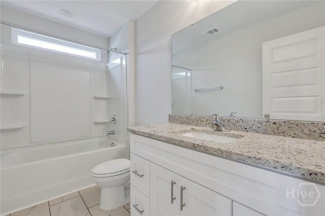 343 Governor Gwinnett Way, Pooler, GA 31322 - bathroom with vanity, toilet, and bathtub / shower combination