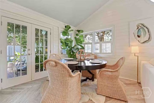 1810 Chatham Ave, Tybee Island, GA 31328 - sunroom / solarium featuring french doors and vaulted ceiling