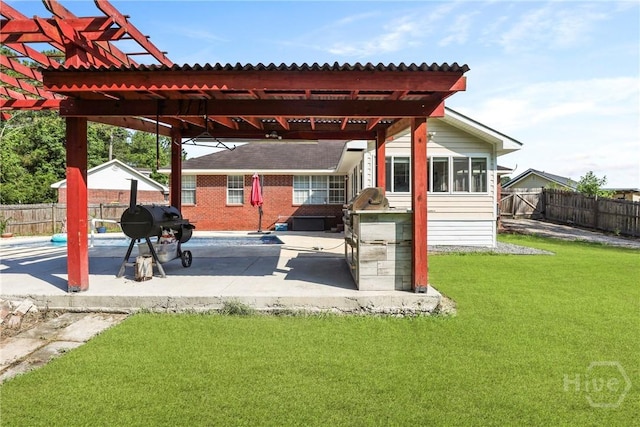 1346 Ryans Way, Pooler, GA 31322 - view of patio featuring a pergola and area for grilling