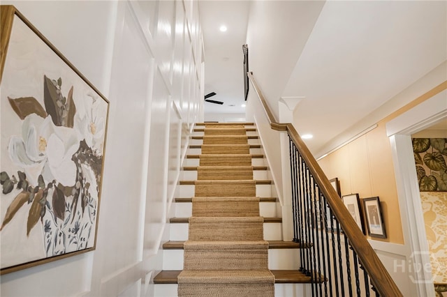 122 N St, Savannah, GA 31410 - stairs with recessed lighting