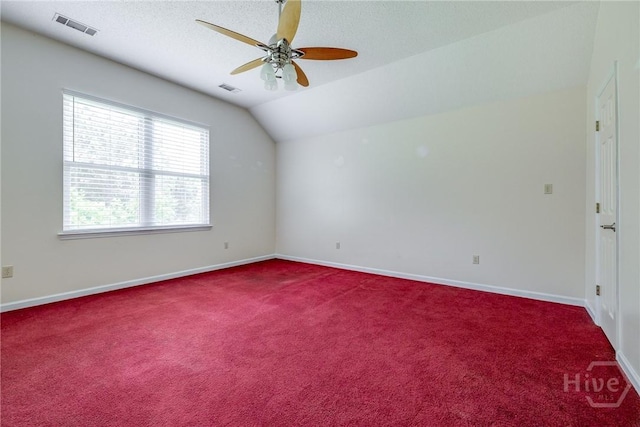 1 Shipyard Ln, Savannah, GA 31406 - empty room with a ceiling fan, carpet flooring, lofted ceiling, and baseboards