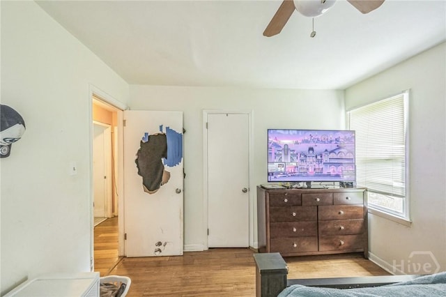 325 Bunting Dr, Savannah, GA 31404 - bedroom with wood finished floors and ceiling fan