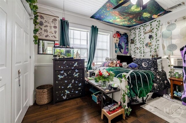 149 Spruce St, Richmond Hill, GA 31324 - bedroom featuring hardwood / wood-style floors, a ceiling fan, and cooling unit