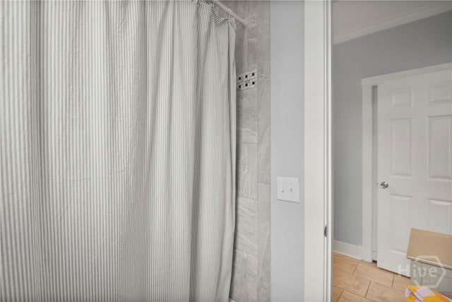 49 Tidewater Rd, Savannah, GA 31406 - bathroom with a shower with shower curtain and tile patterned flooring