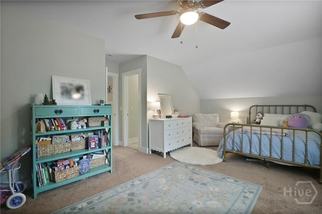 49 Tidewater Rd, Savannah, GA 31406 - bedroom with carpet flooring, lofted ceiling, and ceiling fan