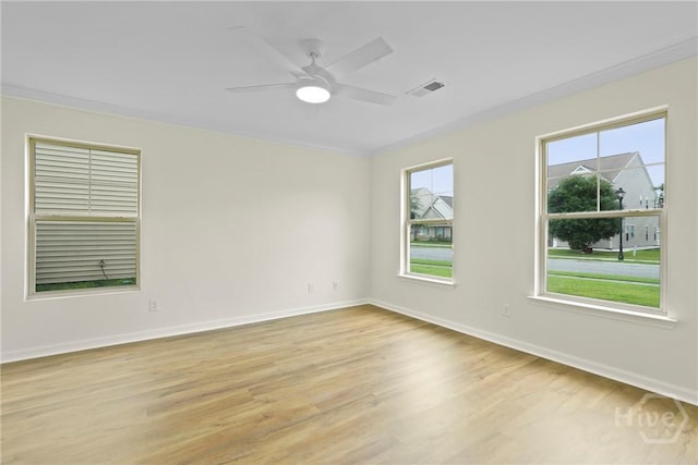 3 Chandler Bluff Dr, Savannah, GA 31407 - empty room with crown molding, light wood-style floors, and ceiling fan
