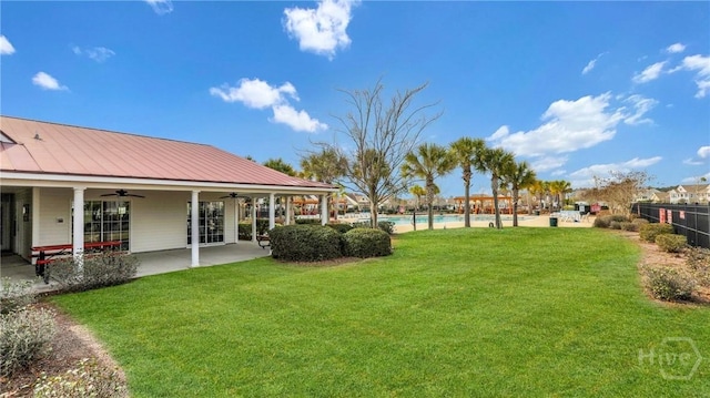 3 Chandler Bluff Dr, Savannah, GA 31407 - view of yard featuring ceiling fan and a patio area