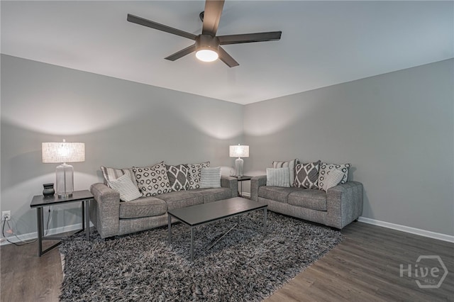 452 Keller Rd, Rincon, GA 31326 - living room featuring wood finished floors and ceiling fan