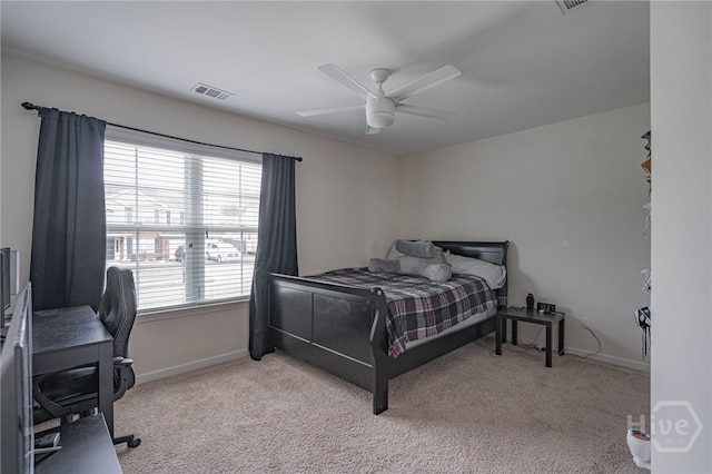 452 Keller Rd, Rincon, GA 31326 - carpeted bedroom featuring an office area and ceiling fan