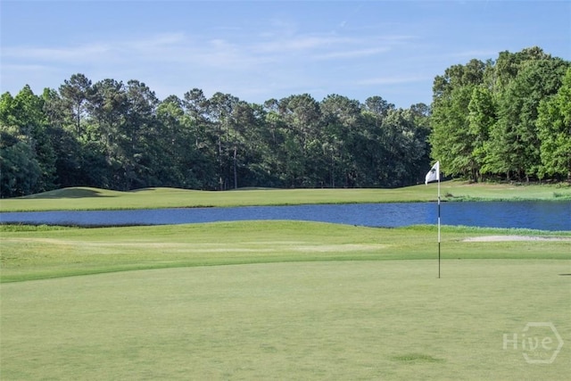 452 Keller Rd, Rincon, GA 31326 - view of community featuring a water view, view of golf course, a yard, and view of wooded area