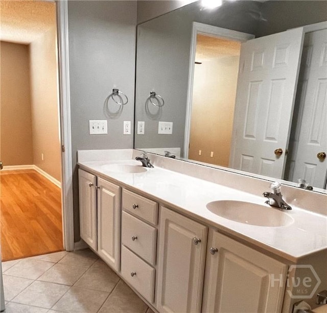 122 River Pointe Dr, Savannah, GA 31410 - bathroom with double vanity and tile patterned floors
